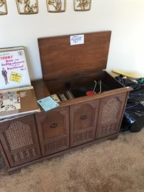 Vintage Console Stereo Record Player