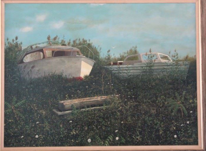 The Boat Yard - Original Oil on Canvas