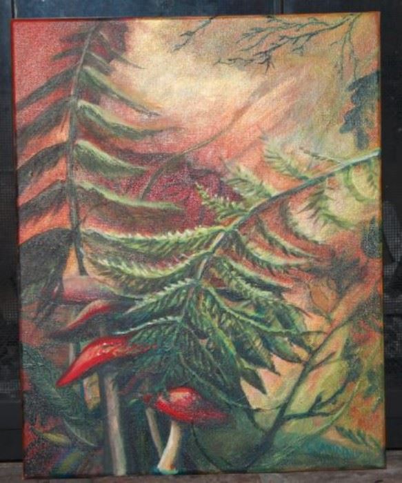 Forest Shrooms - Santapaul Original  Acrylic on Canvas