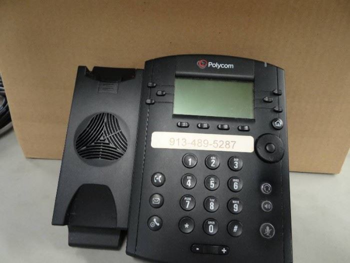 2 Boxes of Polycom Phones & Misc.