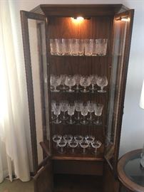 Curio Cabinet shown open displaying the Waterford