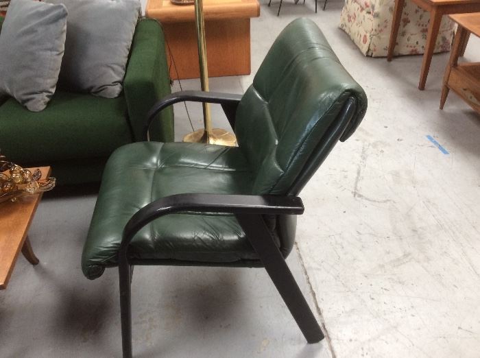 Green leather LAZYBOY chair