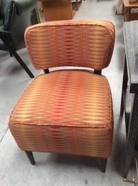 Close up contemporary orange chair