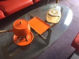 Orange fondue set