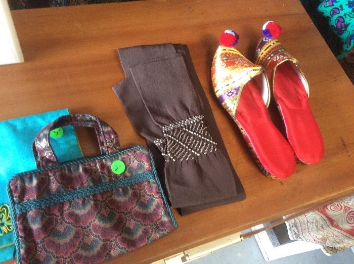 Haram slippers, silk items