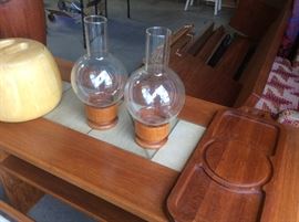 Wood and glass MCM lanterns