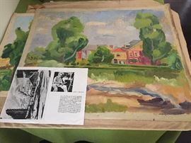 3 unframed Paintings by Anton Albers Jr