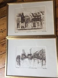 2 prints, including artist proof, by published illustrator and listed artist Norman Thomas.