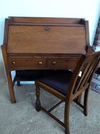 Antique writing desk and chair