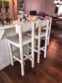 4 Rustic Bar Stools