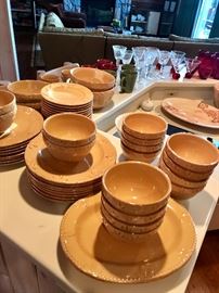 WHOLE SET OF STONEWARE DISHES