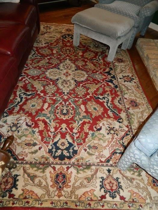 Hand tied Oriental carpet.  Excellent condition.