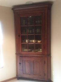 Tall, Excellent Corner Cupboard -- goes to ceiling, Approx 7'