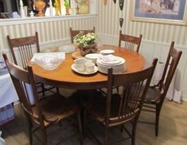 oak table with 6 chairs