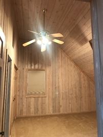 PANELING, CEILING FAN, WINDOWS AND TREATMENTS