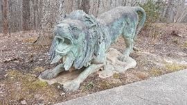 Bronze Pair of Life Size Lions