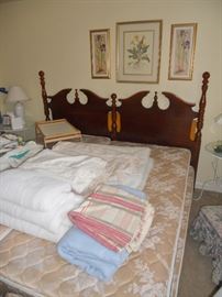 Pr. of hospital beds combined to form king size bed.  Headboard itself is king size.                                                                 Beds by Spectarest