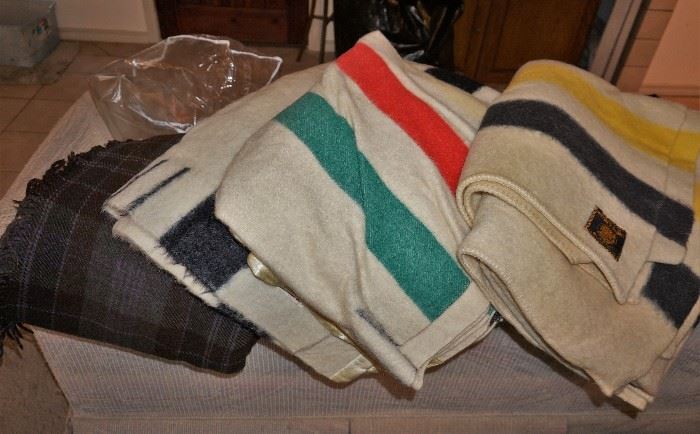 Wool blankets by Hudson Bay and Early's
