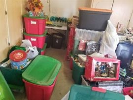 Totes of Holiday items