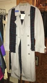 Like new ladies London Fog lined trench coat with matching scarf