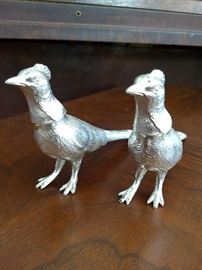 Really fun pair of peacock salt and pepper shakers! Silver with a little wear but still a great find for shaker collectors.  $15