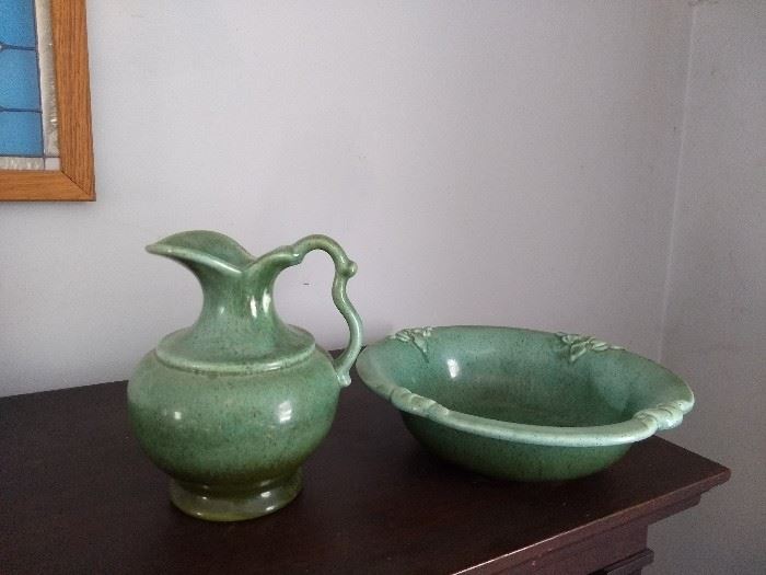 Haeger pottery pitcher and bowl set. $75