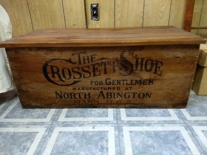 The Crossett Shoe Company was founded in 1885 by Lewis A Crossett of North Abington, Mass.
This cool wooden crate is just $200.