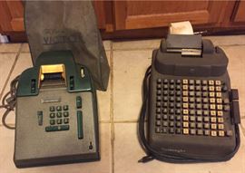 Vintage adding machines, we also have a typewriter