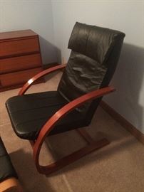 side view of faux leather chair