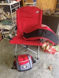 UGA cooler and camp chairs (plus not shown throw pillow and other UGA gear) 