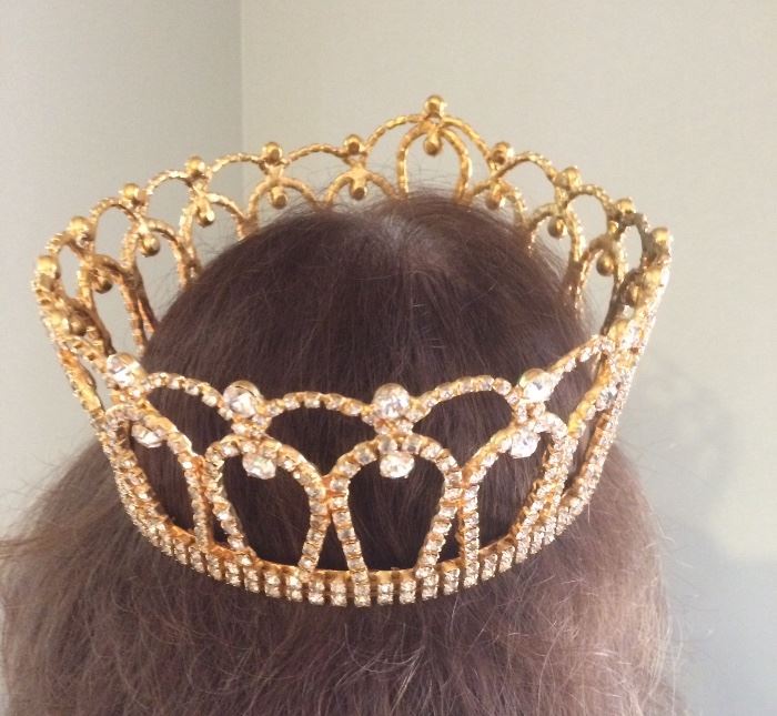 faux diamond and gold crown -- for your princess or beauty queen