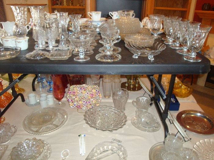 Elegant glassware, teacups