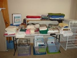 Linens, wire storage cart