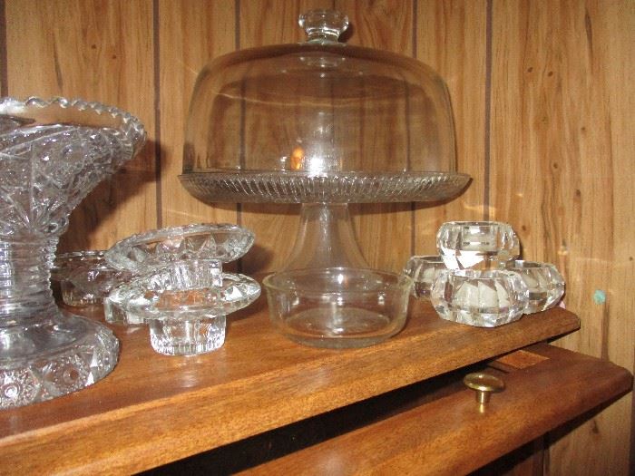 Tons of glassware.  Lawyer's cabinet has sold.