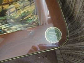 Maker's mark on end table