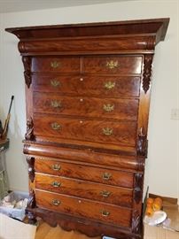 Stunning antique high boy chest (2pieces)