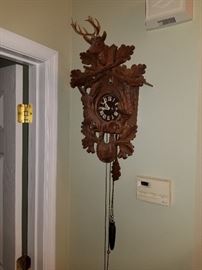 antique wood coo coo clock