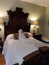 carved Mahogany antique bed