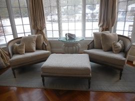 2 Bergeres and ottoman