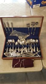 55 Large set of Rogers Bros Silverware with Case