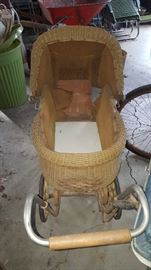 Wicker Baby Buggy