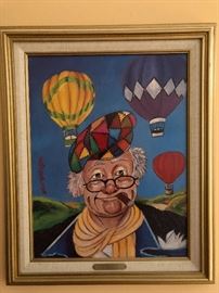 Red Skelton signed self portrait 
