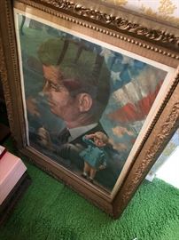 John Fitzgerald Kennedy with John Jr. Tribute portrait 