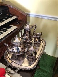 Silver plate tea set