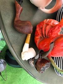 Antique Meerschaum Carved Pipes