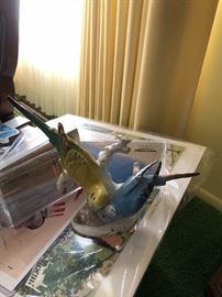 Hutschenreuther Kunstabteilung *Parakeets Group* Figurine K.Tutter~c.1950's