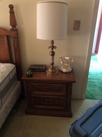 Bedroom Set with night stand , curio night stand and Dresser with mirror