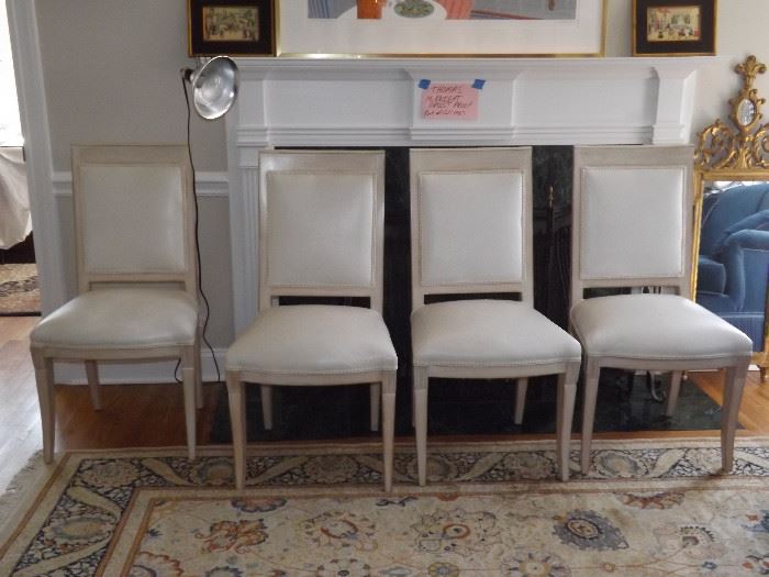 Leather Dining Room Chairs. 2 armchairs not pictures