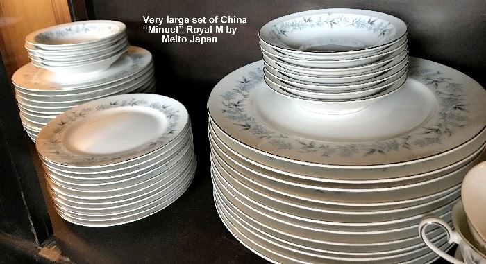 Very large set of China. 'Minuet' Royal M by Meito Japan.