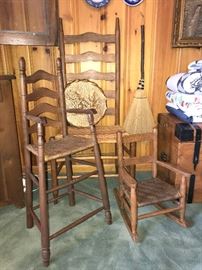 These chairs are 'take home ready' with beautiful oak woven seats (double). Also beautifully finished!